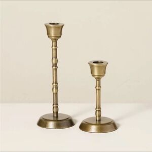 Brass Taper Candlesticks Antique Finish (Set of 2) - Hearth & Hand Magnolia